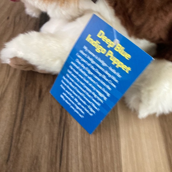 FOLKMANIS Puppet Deep Blue Indigo  11” Hand Plush Puppy Retired Nwt - Picture 3 of 5